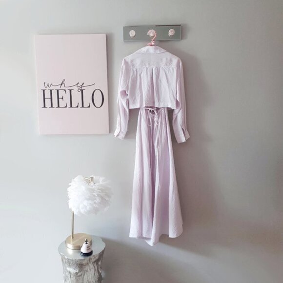 NWT Young Fabulous & Broke lilac collared cutout wrap front tie sun dress, M - Picture 16 of 16